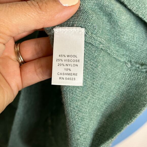 Banana Republic Wool Cashmere Blend Long Sleeve Sweater V Neck Green XS Womens - Picture 3 of 4